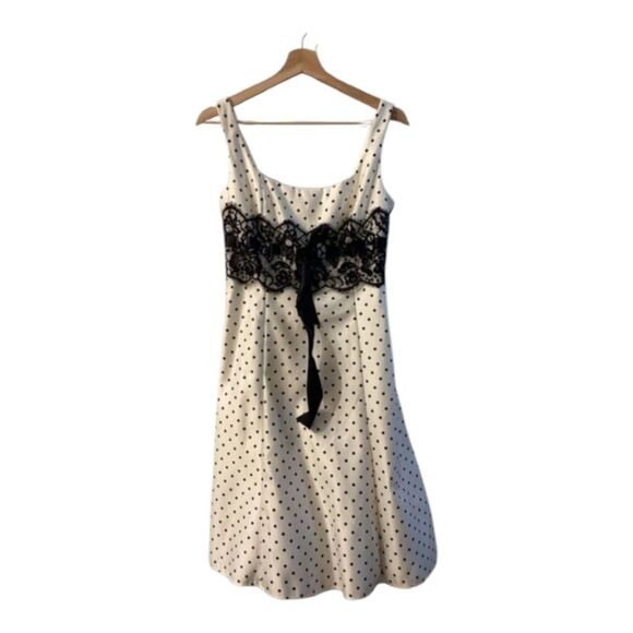 Jessica McClintock Women’s Polka Dot Midi Dress Size 10 - Picture 1 of 14